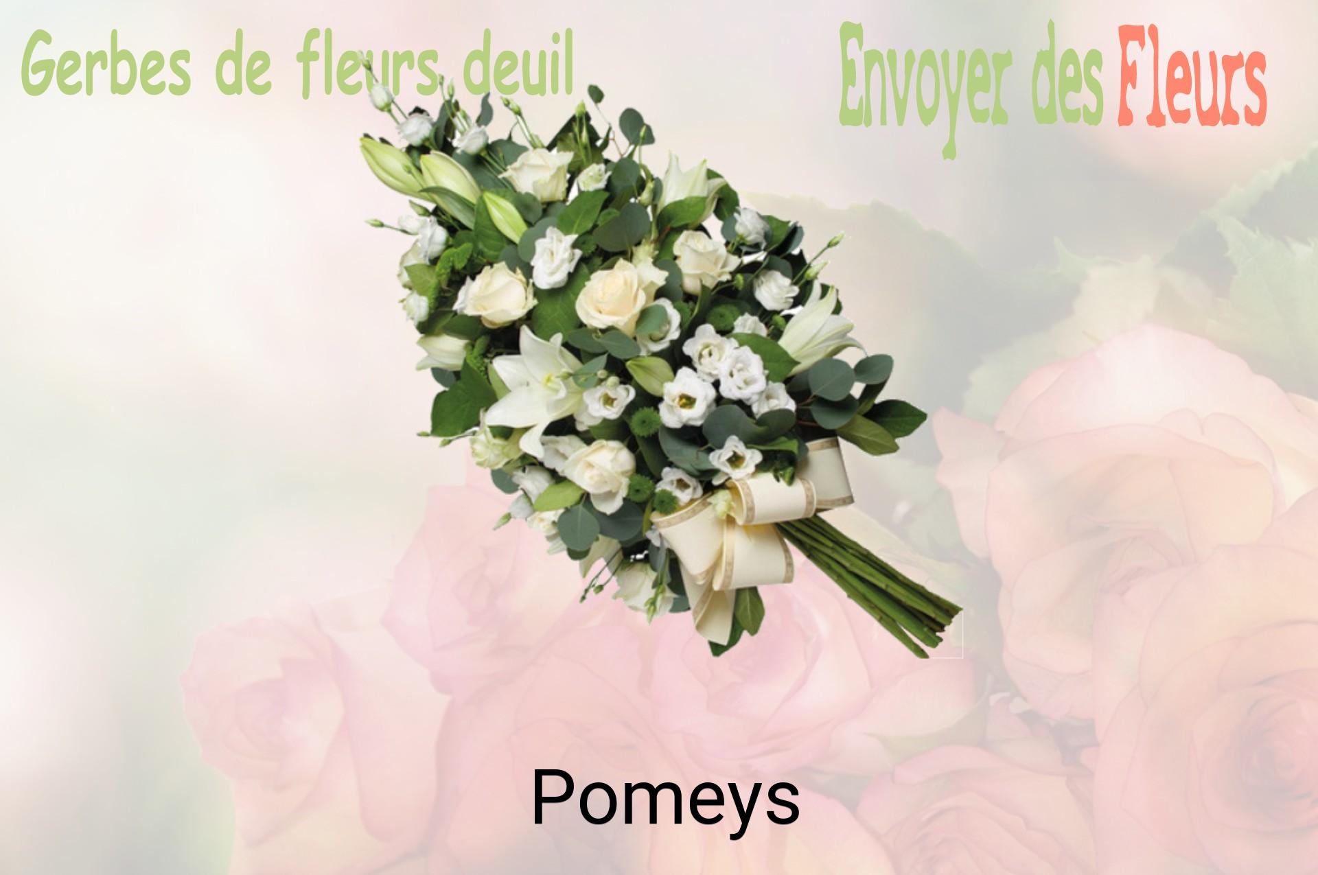 Gerbe de fleurs de deuil livrée à Pomeys